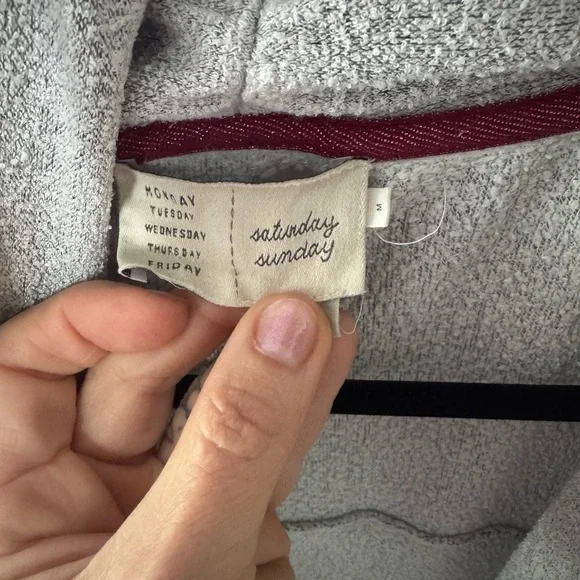 Anthropologie Saturday Sunday Drapey CrissCross Longsleeve Womens Medium Gray - Picture 5 of 5